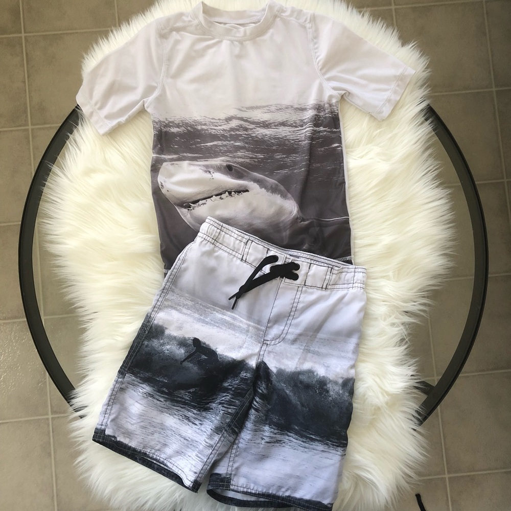 BOYS SWIM SHIRT AND SHORTS